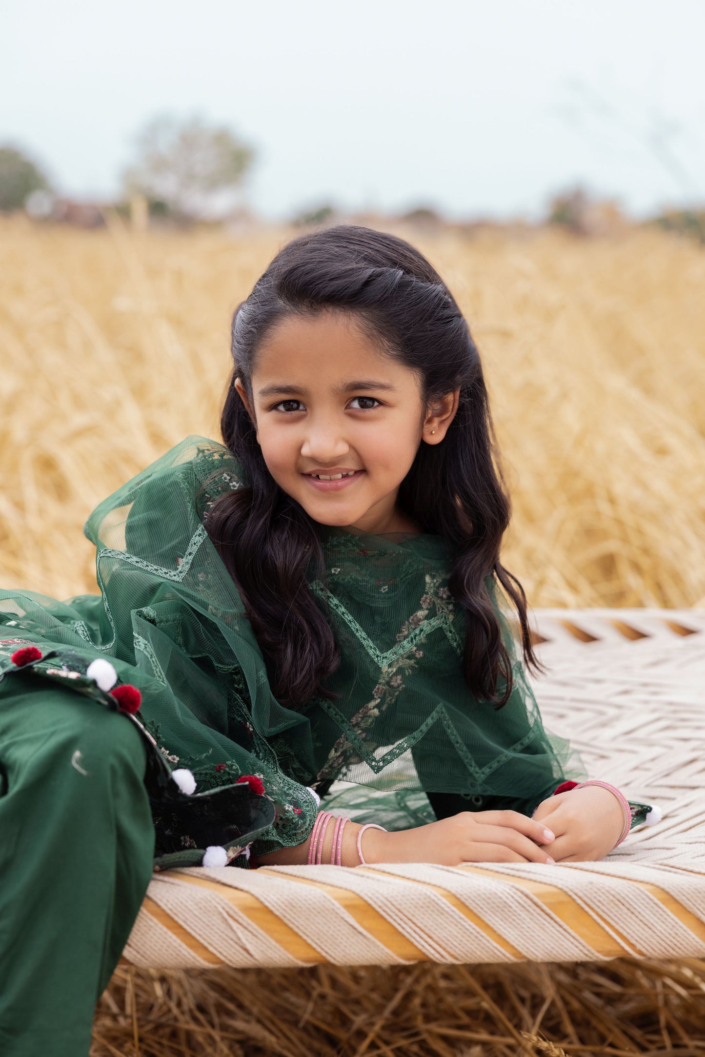 Taaron Jaisi by Mona – Matching Mother Daughter Deep Green Outfits – TJM4