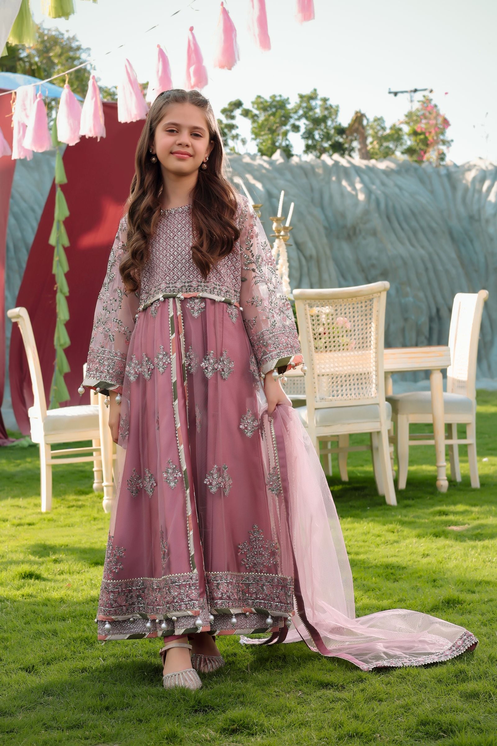 Dusty Rose Maxi | Aroosh Mother-Daughter Twinning Set TTAH3