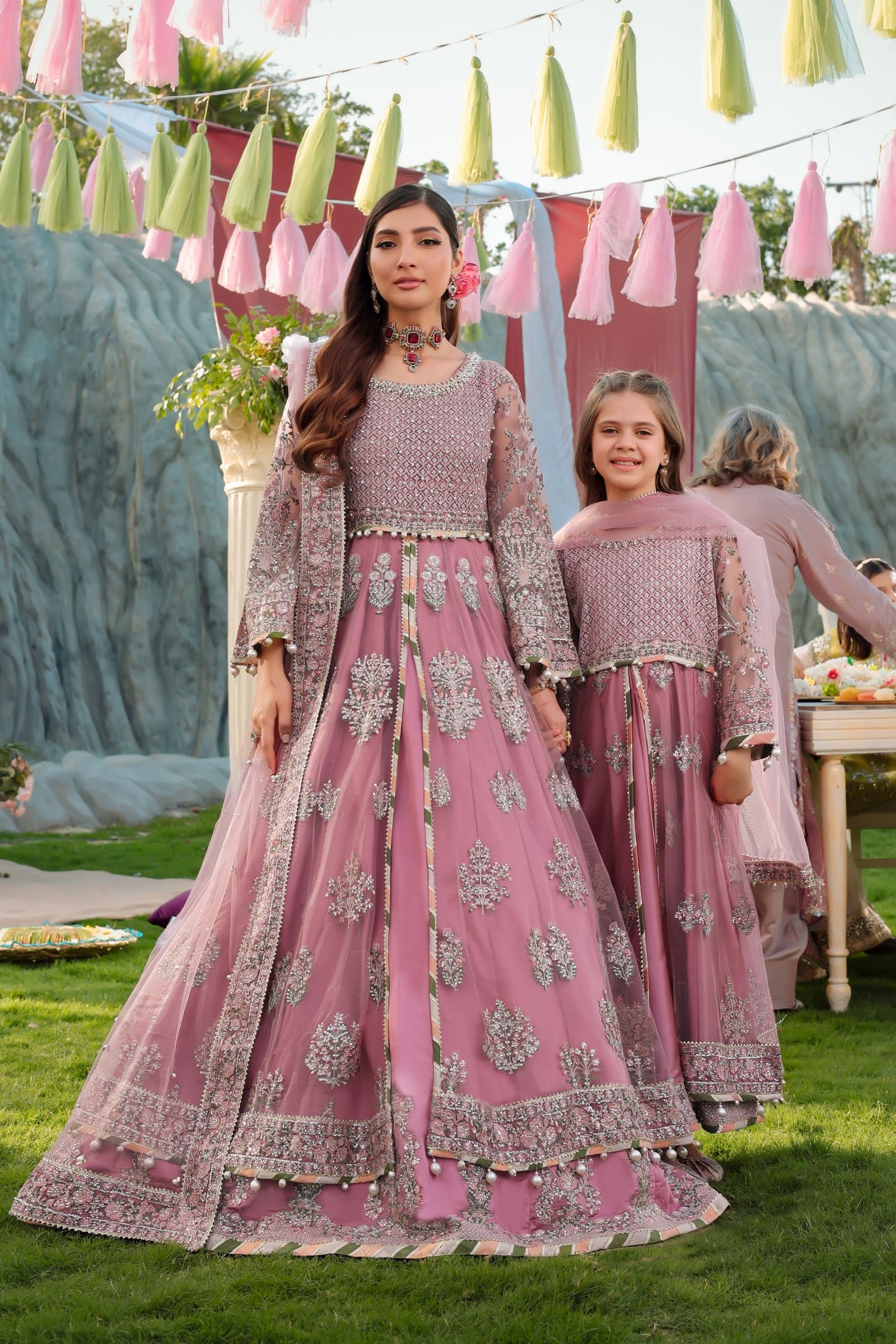 Dusty Rose Maxi | Aroosh Mother-Daughter Twinning Set TTAH3