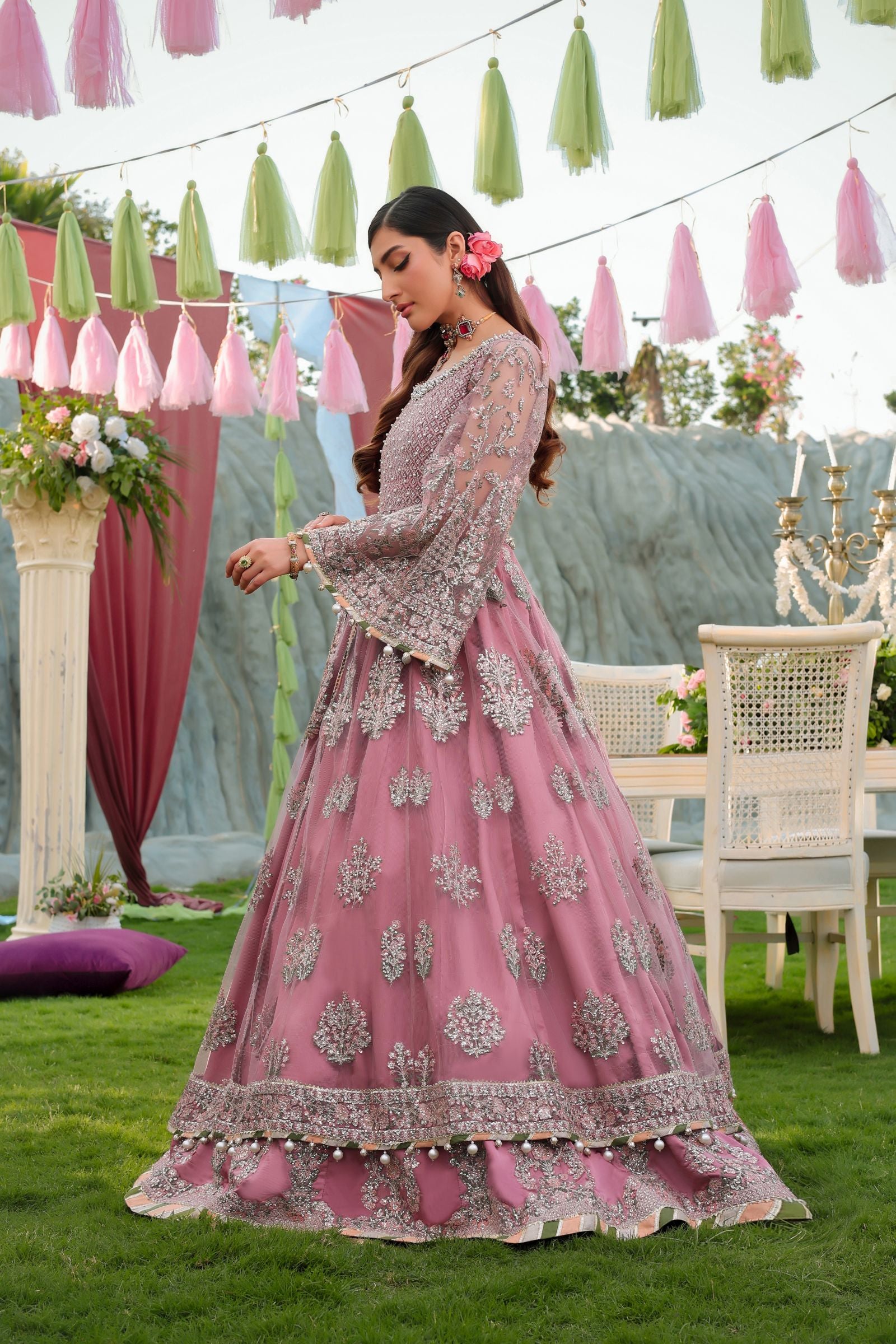 Dusty Rose Maxi | Aroosh Mother-Daughter Twinning Set TTAH3