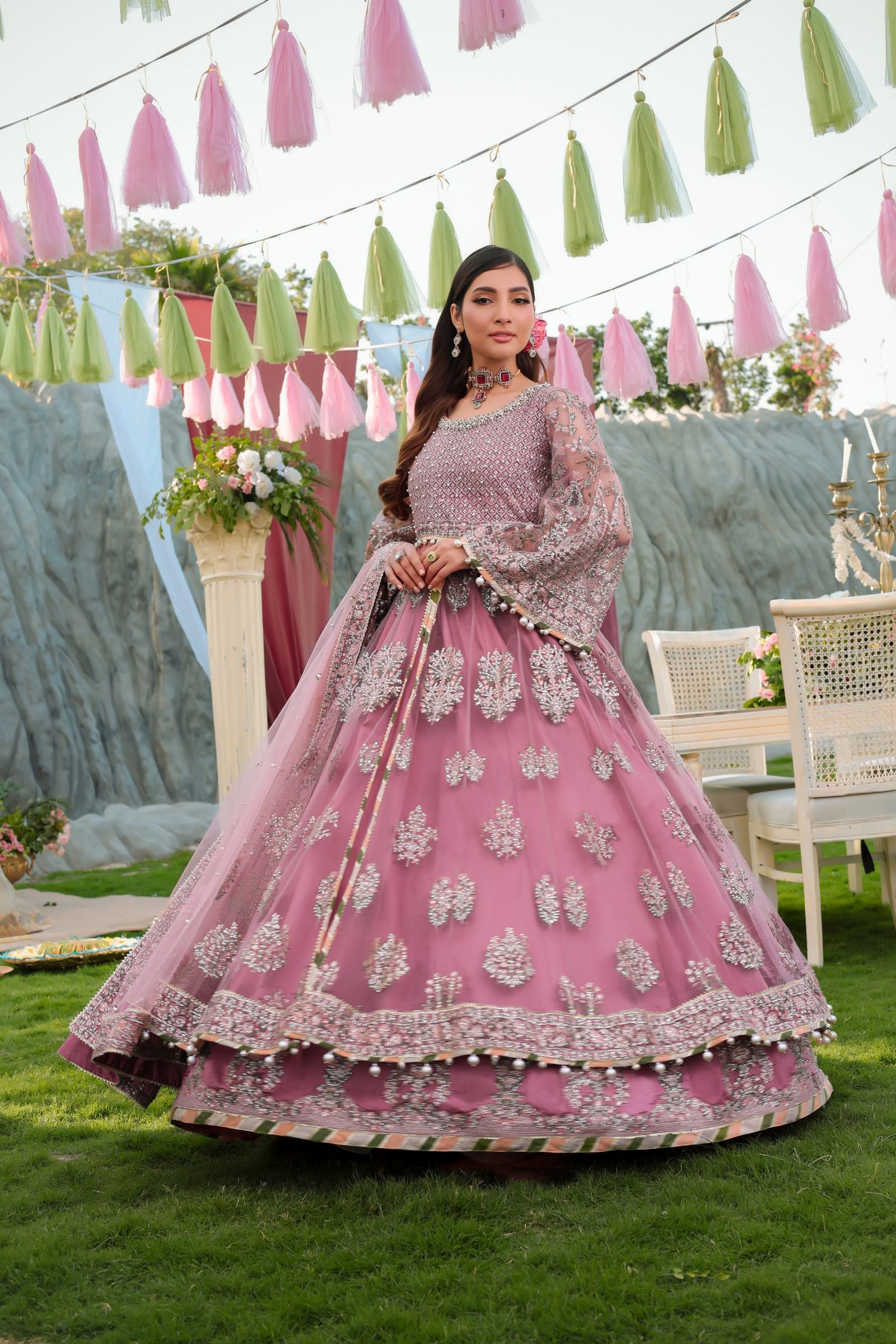 Dusty Rose Maxi | Aroosh Mother-Daughter Twinning Set TTAH3