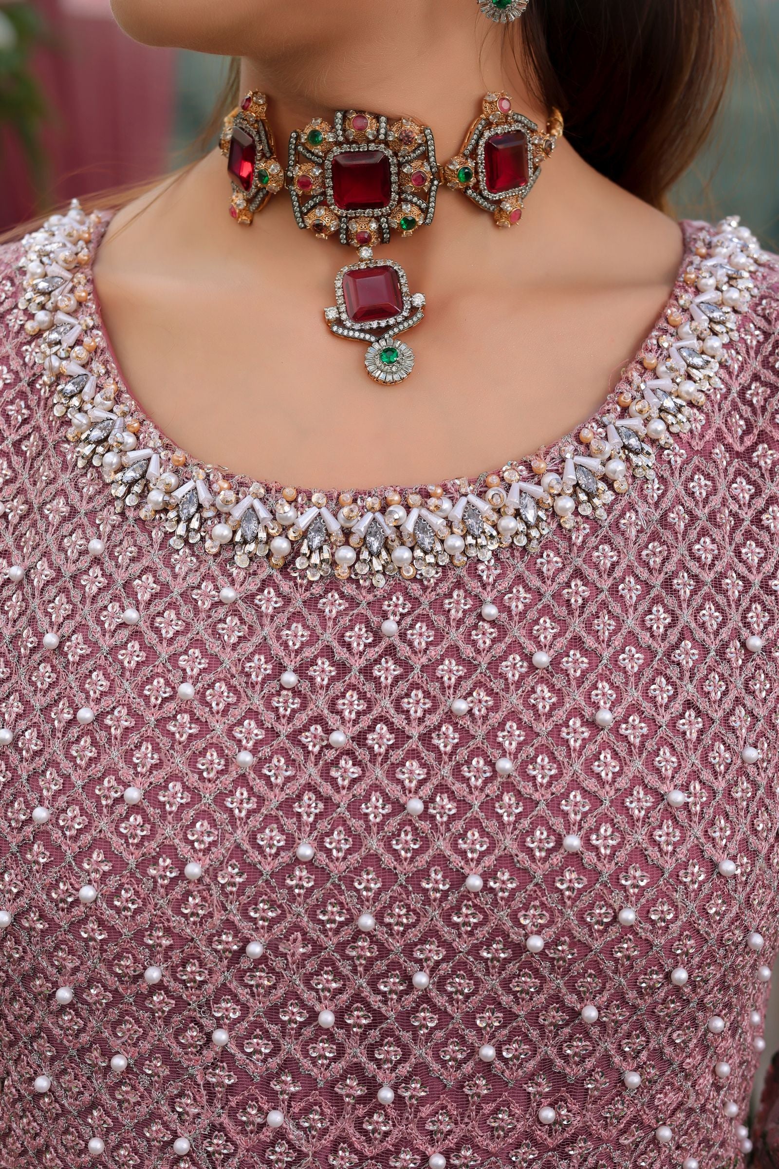 Dusty Rose Maxi | Aroosh Mother-Daughter Twinning Set TTAH3