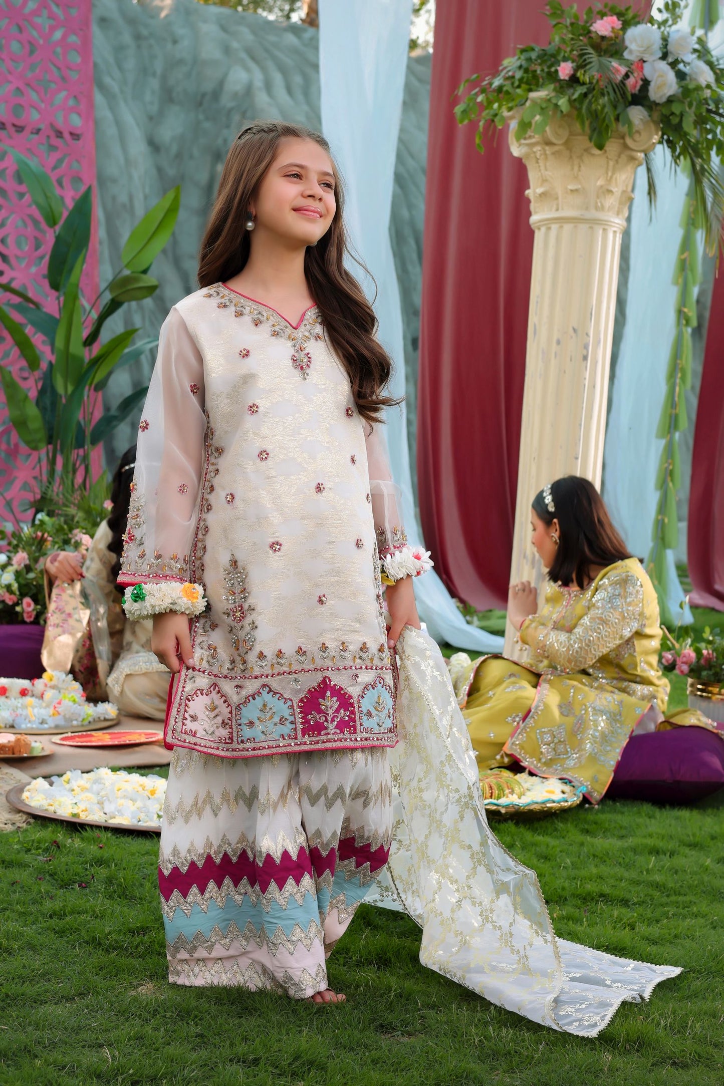 Embroidered Organza Gharara | Twinning Formal Dress by Aroosh TTAH1