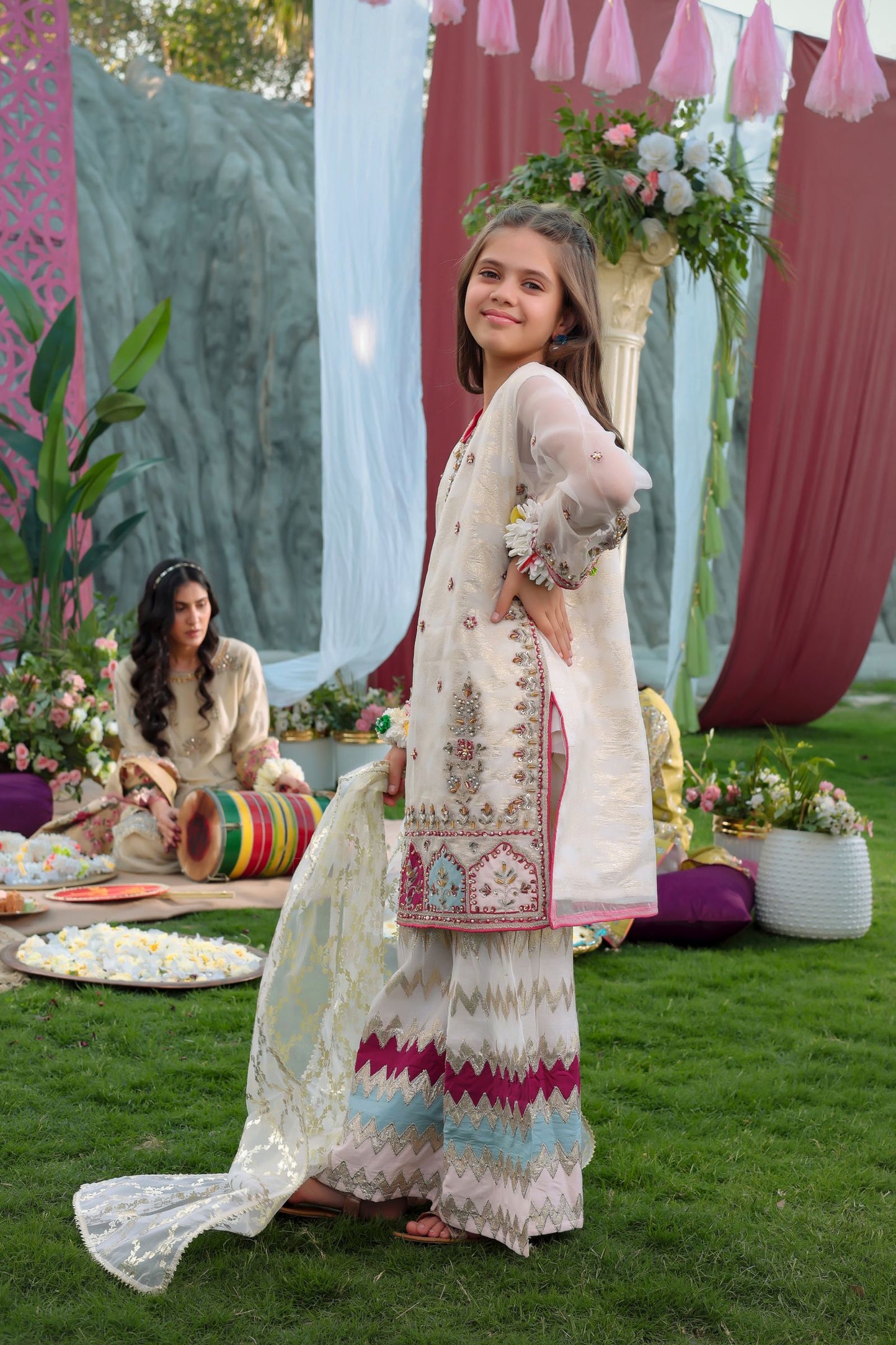 Embroidered Organza Gharara | Twinning Formal Dress by Aroosh TTAH1