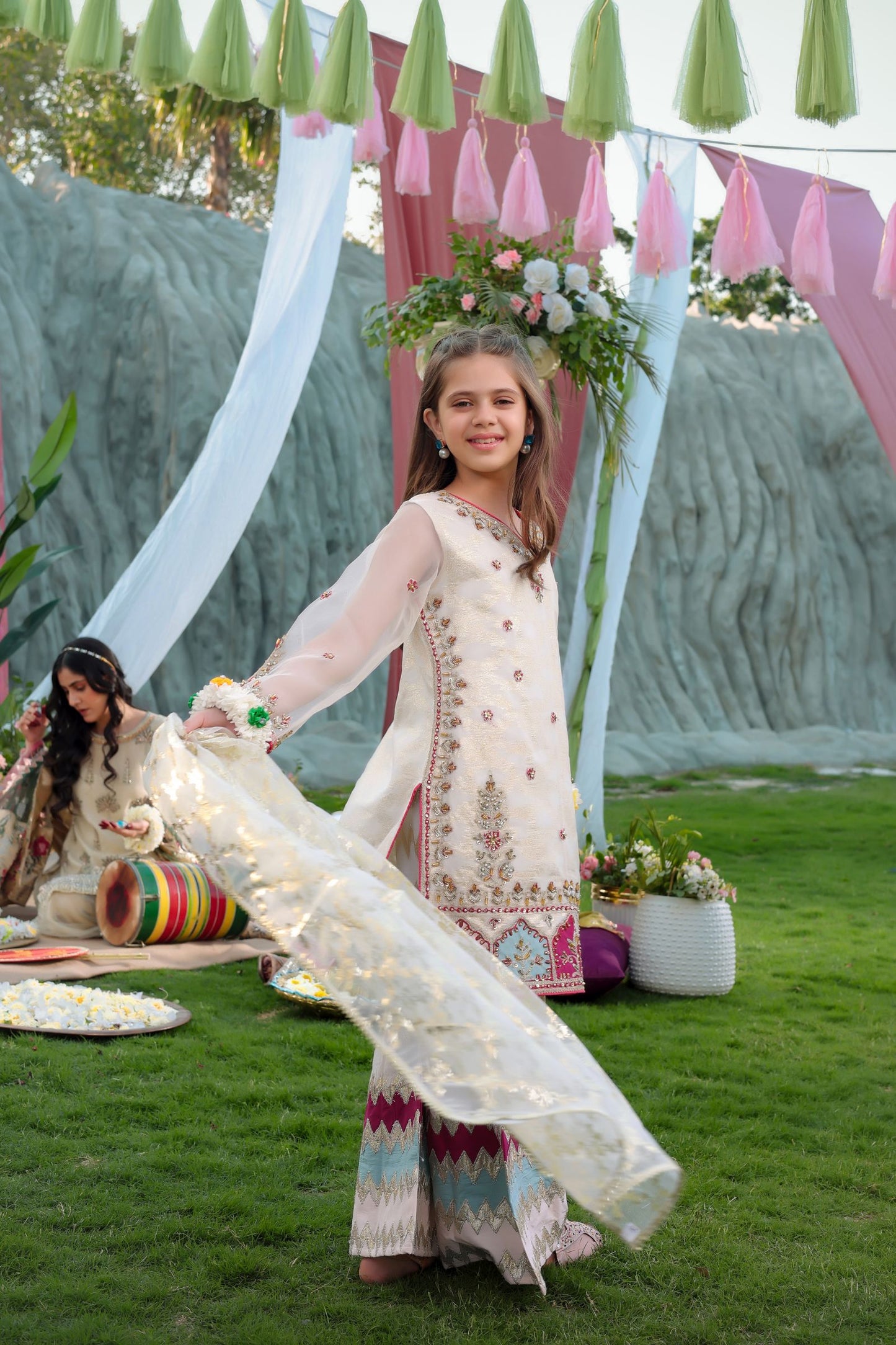 Embroidered Organza Gharara | Twinning Formal Dress by Aroosh TTAH1