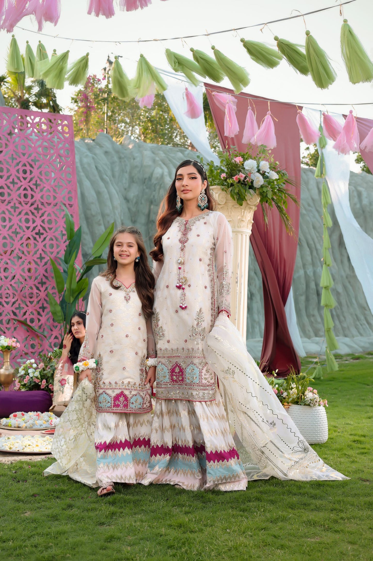 Embroidered Organza Gharara | Twinning Formal Dress by Aroosh TTAH1