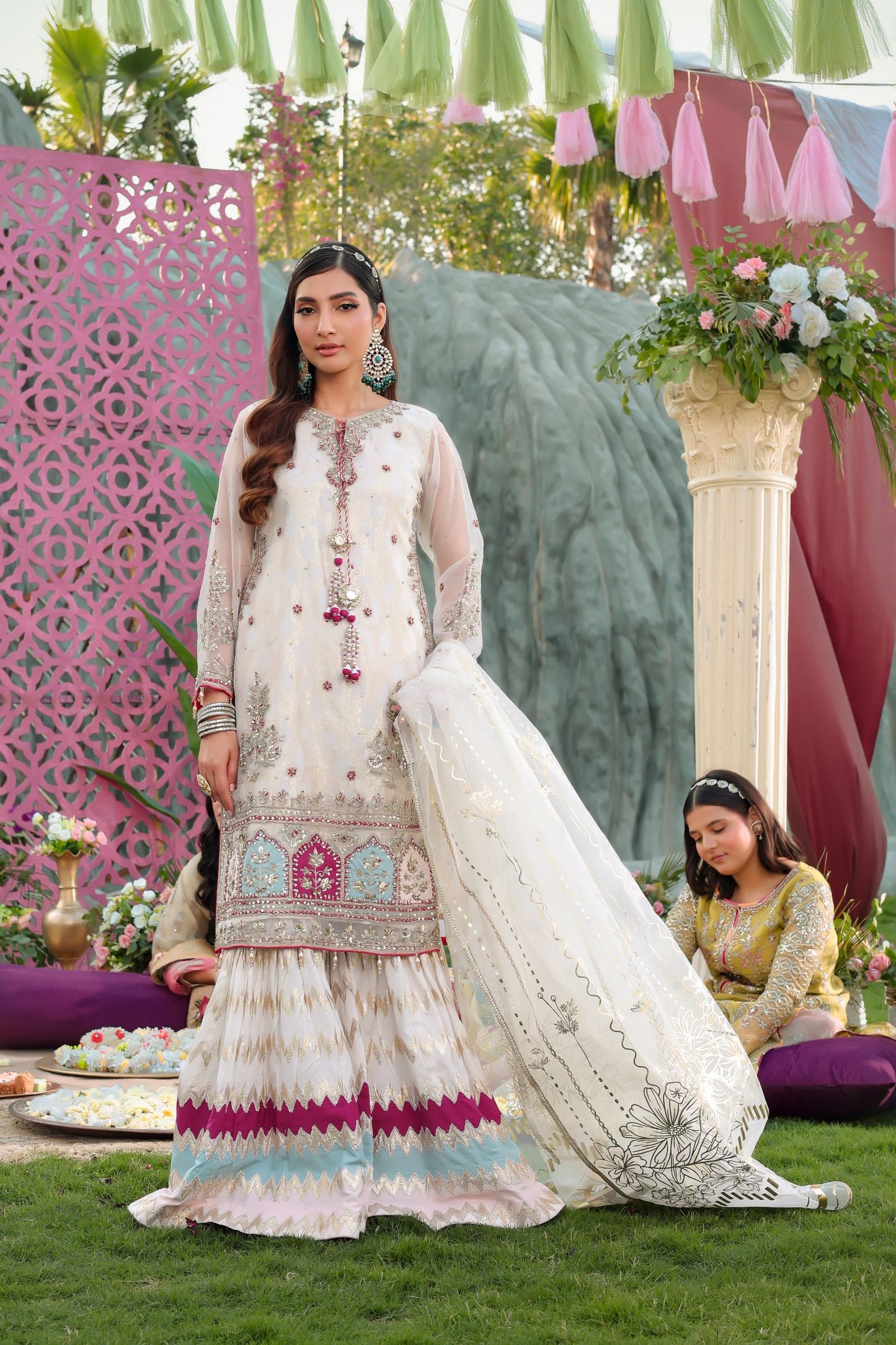 Embroidered Organza Gharara | Twinning Formal Dress by Aroosh TTAH1