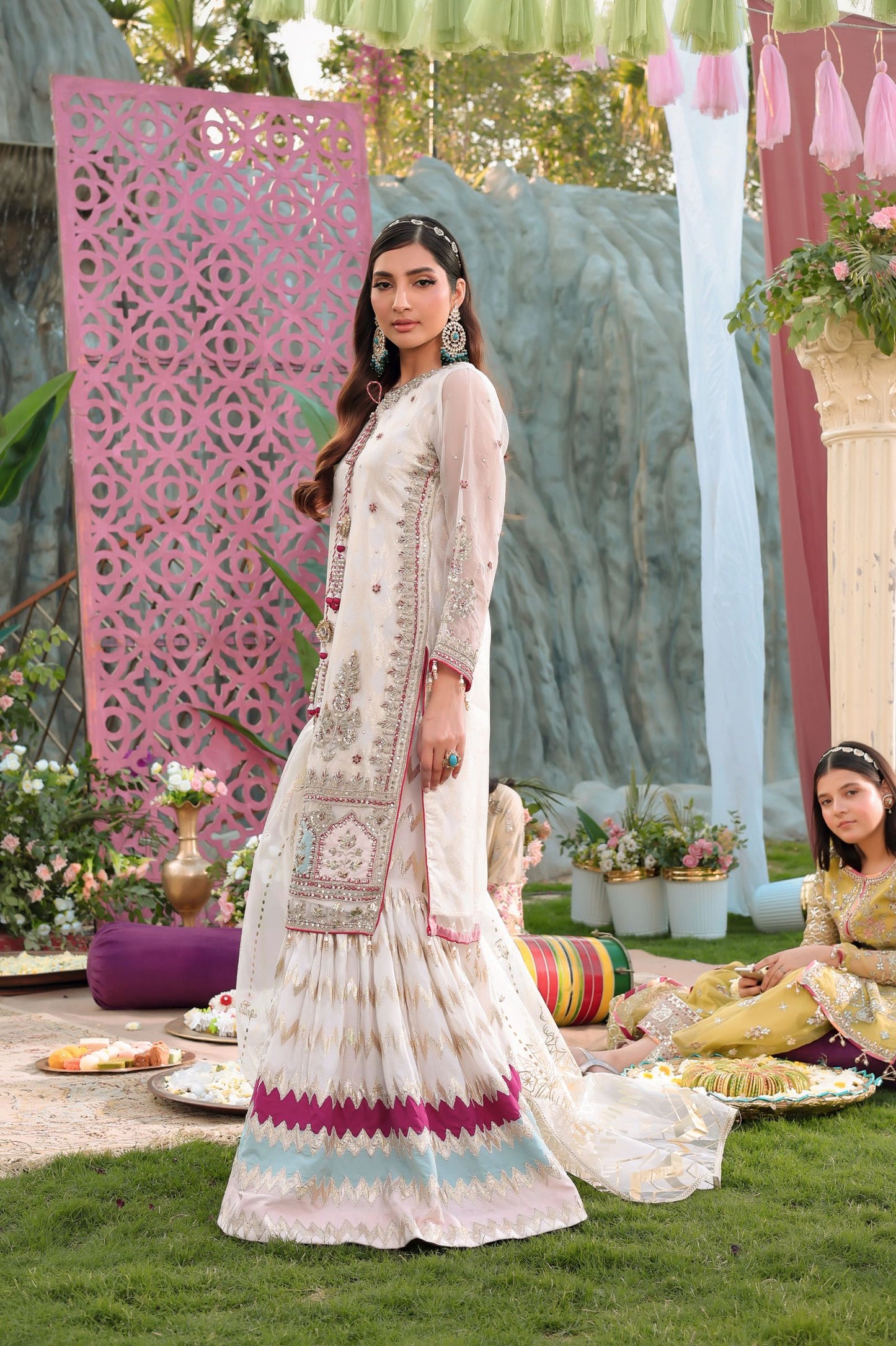 Embroidered Organza Gharara | Twinning Formal Dress by Aroosh TTAH1