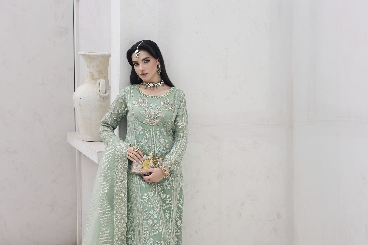 Rasm by Mona – 3pc Organza Formal Pakistani Dress MKR14