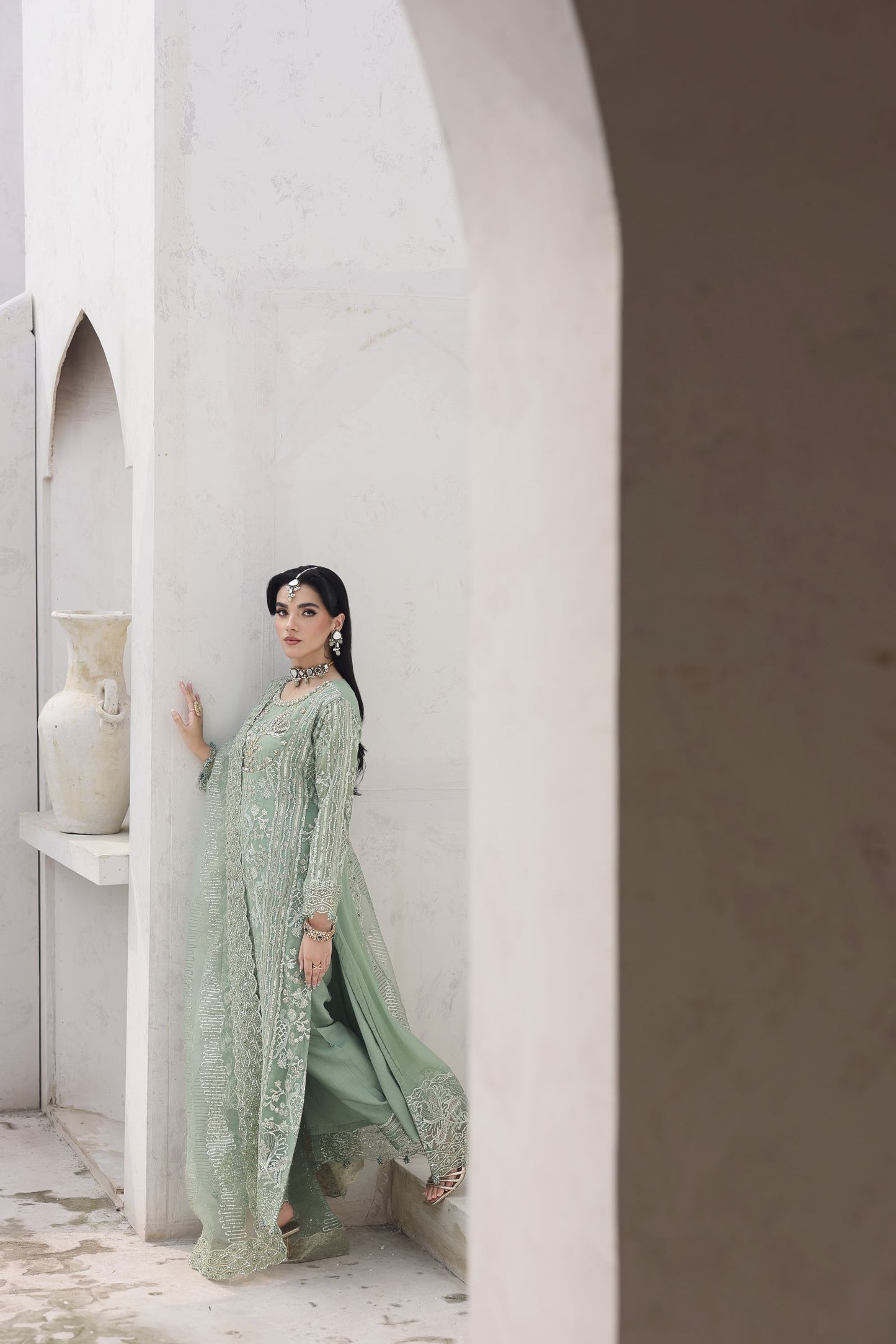 Rasm by Mona – 3pc Organza Formal Pakistani Dress MKR14