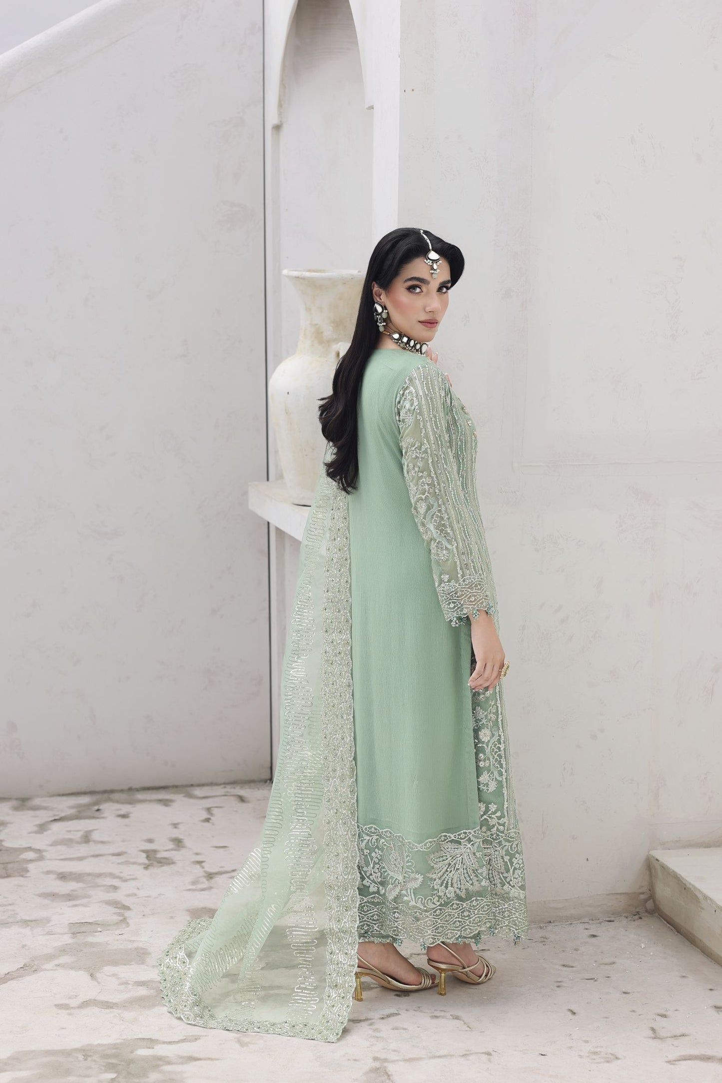 Rasm by Mona – 3pc Organza Formal Pakistani Dress MKR14