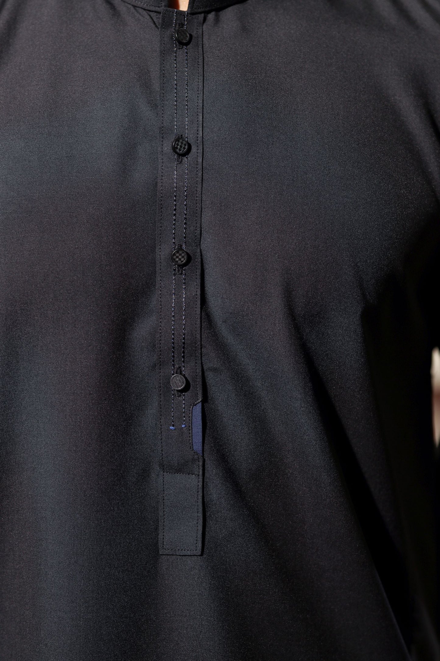 Ally's Jet Black Wash & Wear Kurta Shalwar – Ready to Wear | MBA3