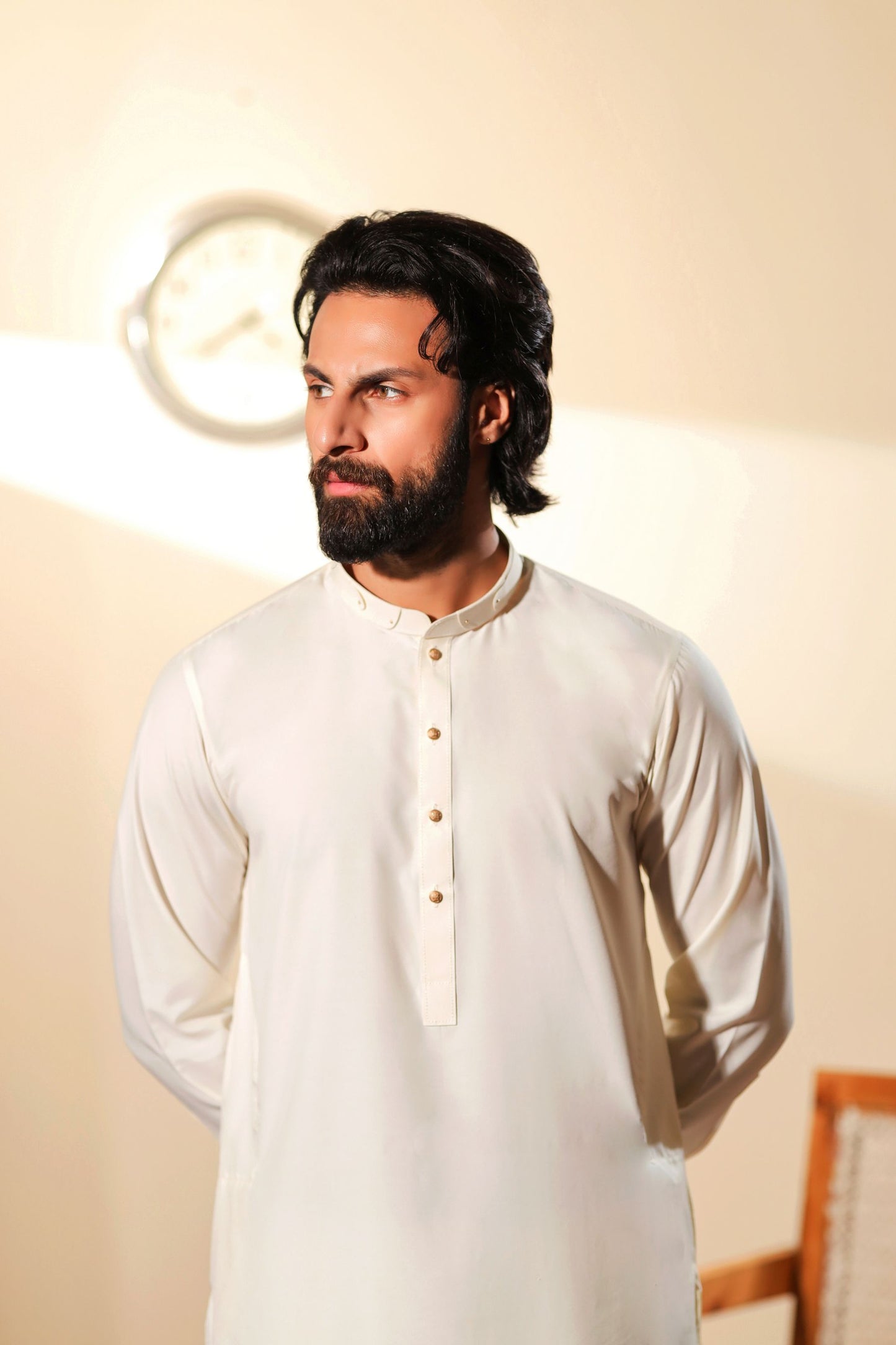 Ally's Off-White Wash & Wear Kurta Shalwar – Ready to Wear | MBA4