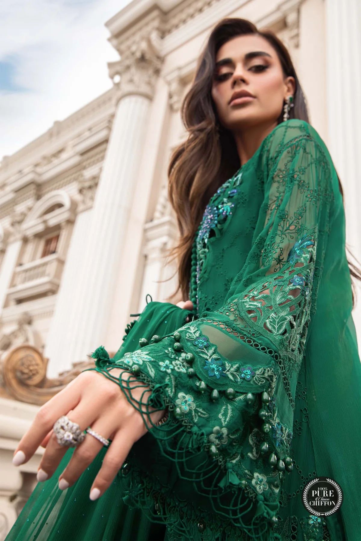 Maria B Ready to Wear Chiffon Emerald Green 108