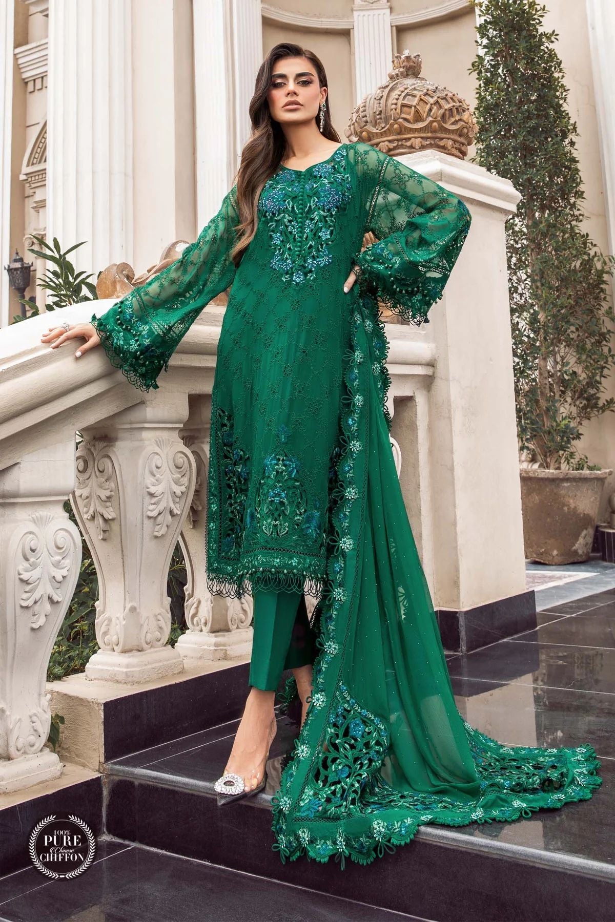 Maria B Ready to Wear Chiffon Emerald Green 108