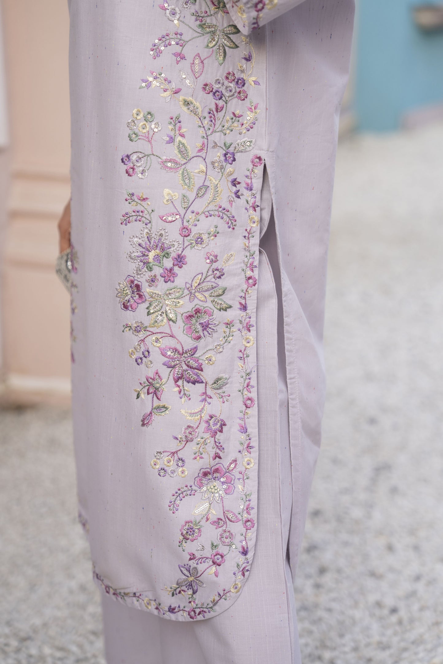Khushi by Silver Lilac – 3pc Embroidered Cotton Ready to Wear Suit KBS7