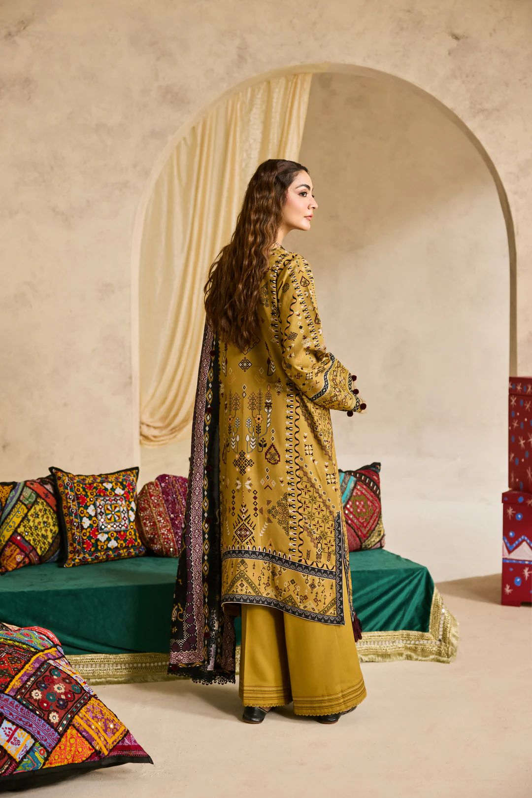 Linen by Florent – 3pc Embroidered Winter Suit with Shawl NAF10