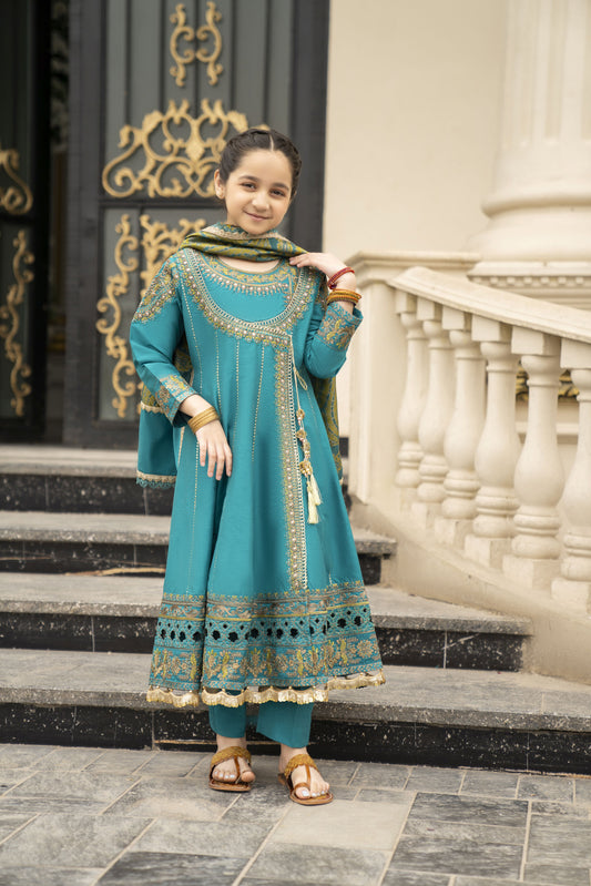 3pc Festive Girls Dress by ARWAH AG20
