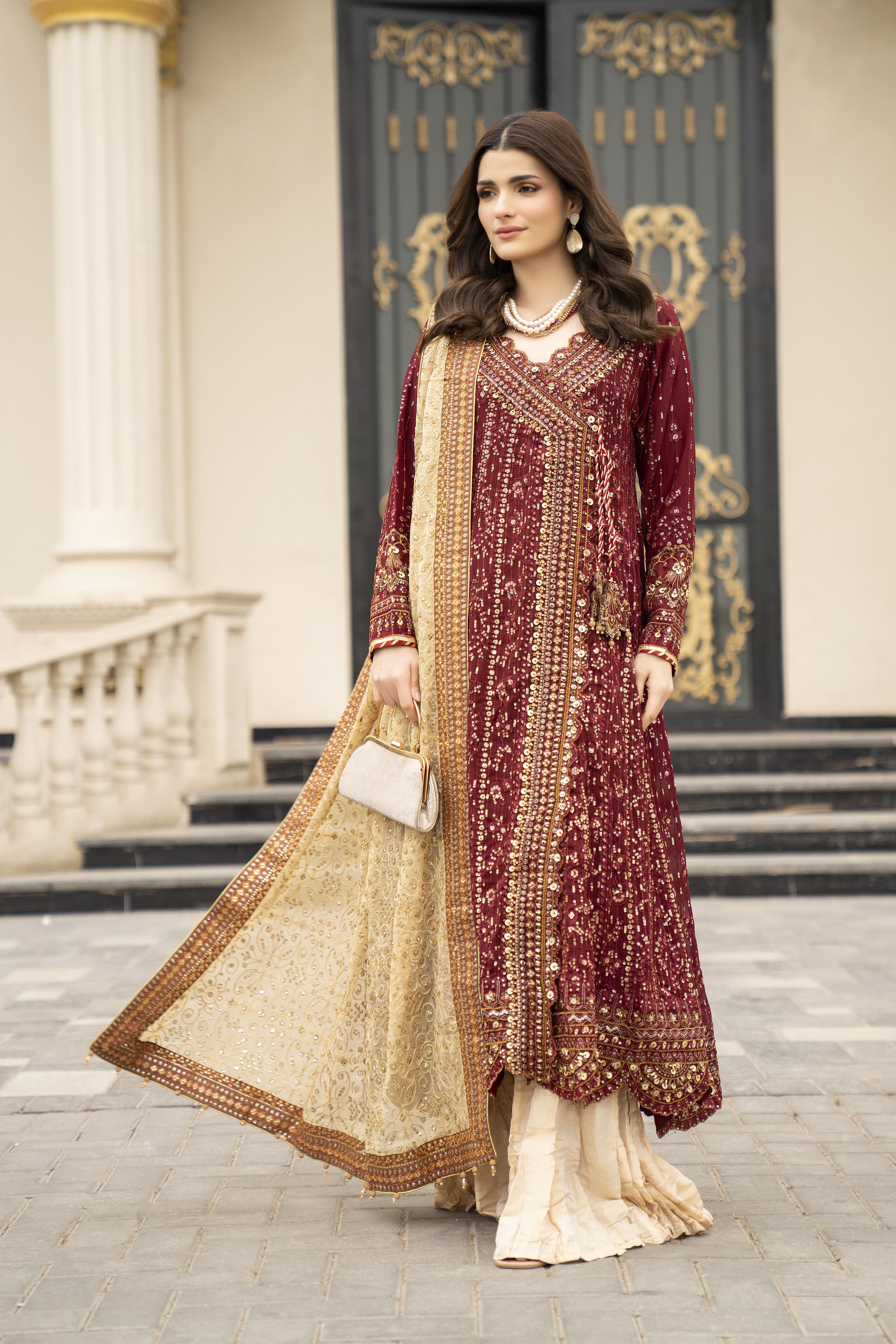 slim fit dress slacks Maroon Zephyr Formal Dress by Mona