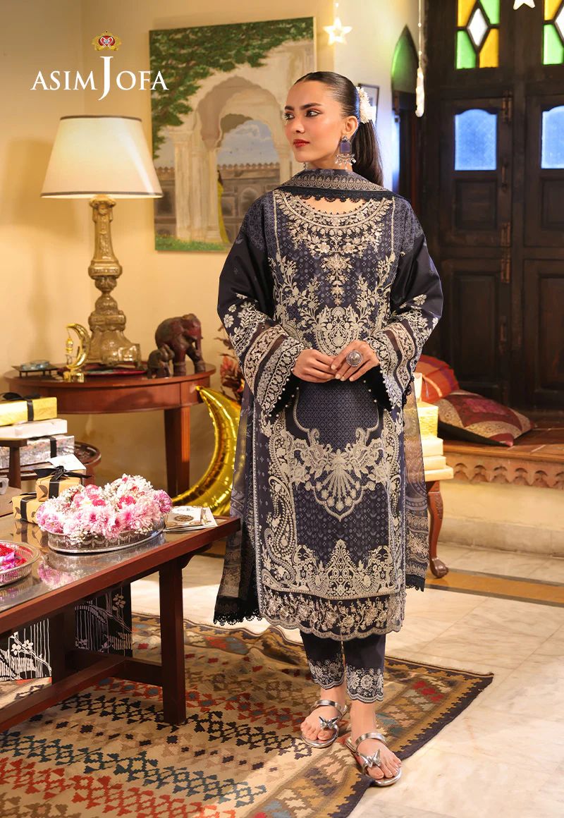 Asim Jofa 3pc PRINTED EMBROIDERED LAWN AJUBF42