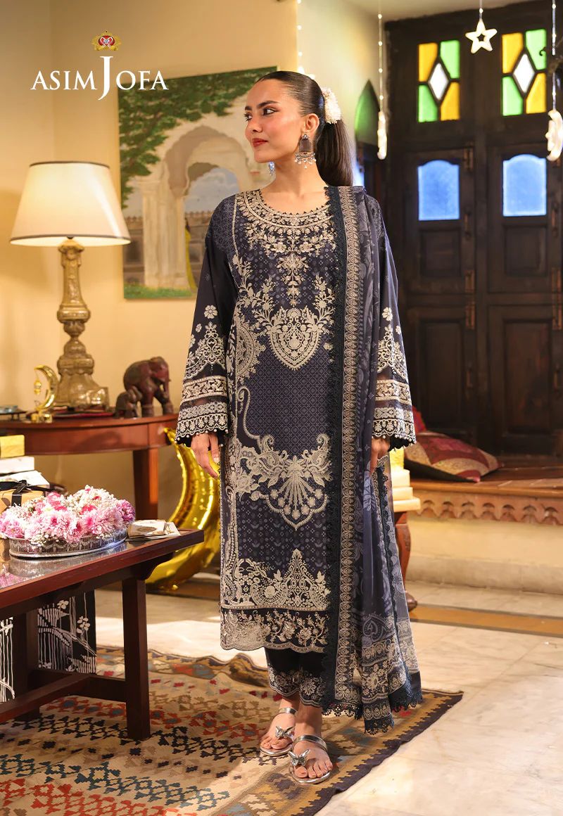 Asim Jofa 3pc PRINTED EMBROIDERED LAWN AJUBF42