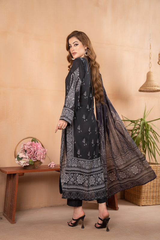 3pc Lawn Embroidered Dress by Aabpara 06
