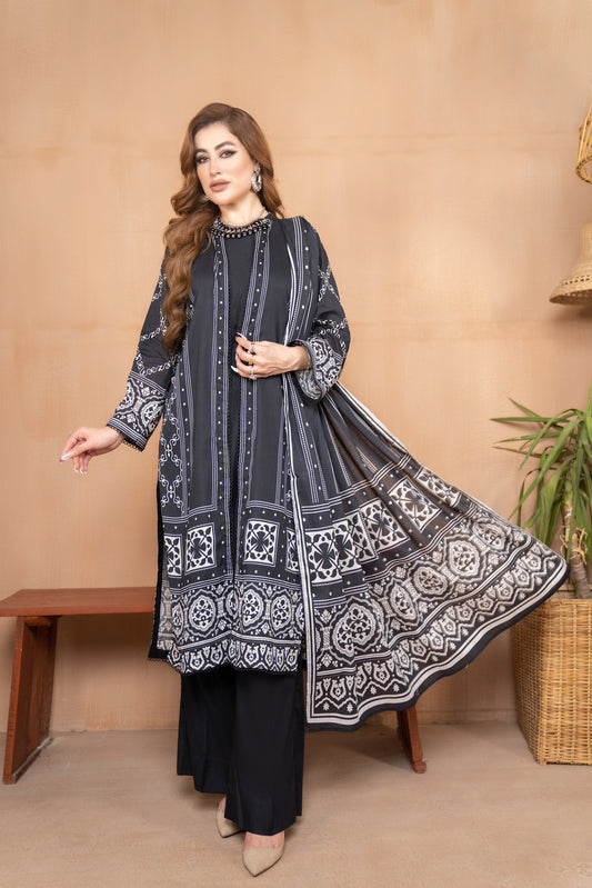 3pc Lawn Printed Dress by Aabpara 02
