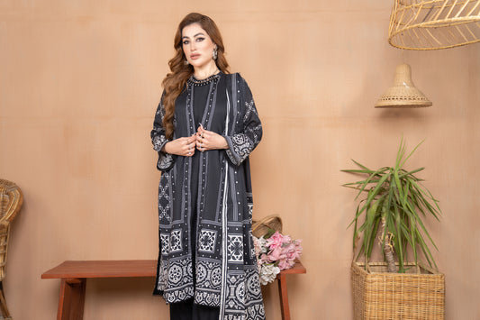 3pc Lawn Printed Dress by Aabpara 02