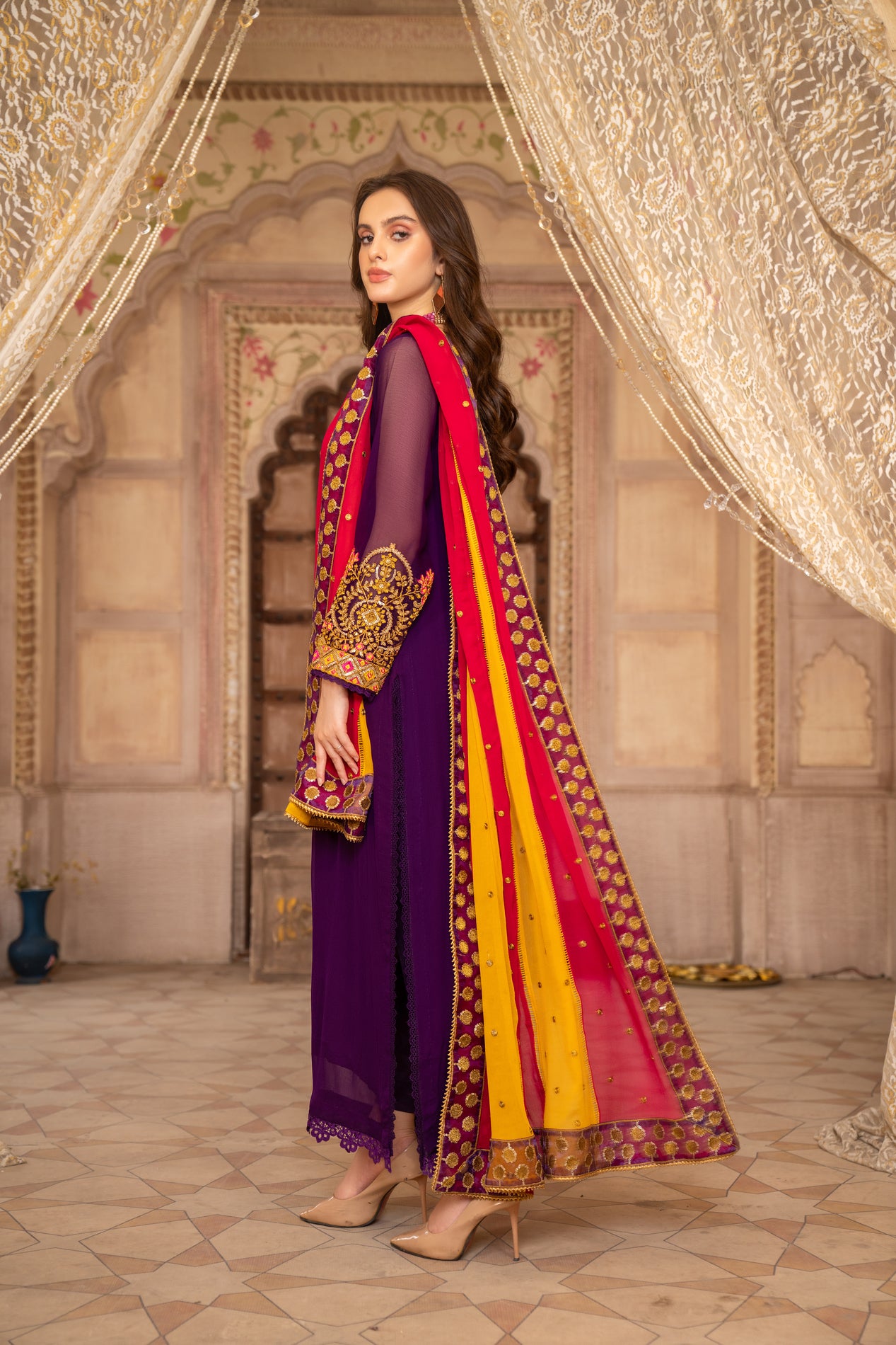 Chiffon Embroidered Formal Dress by Aleezay 10