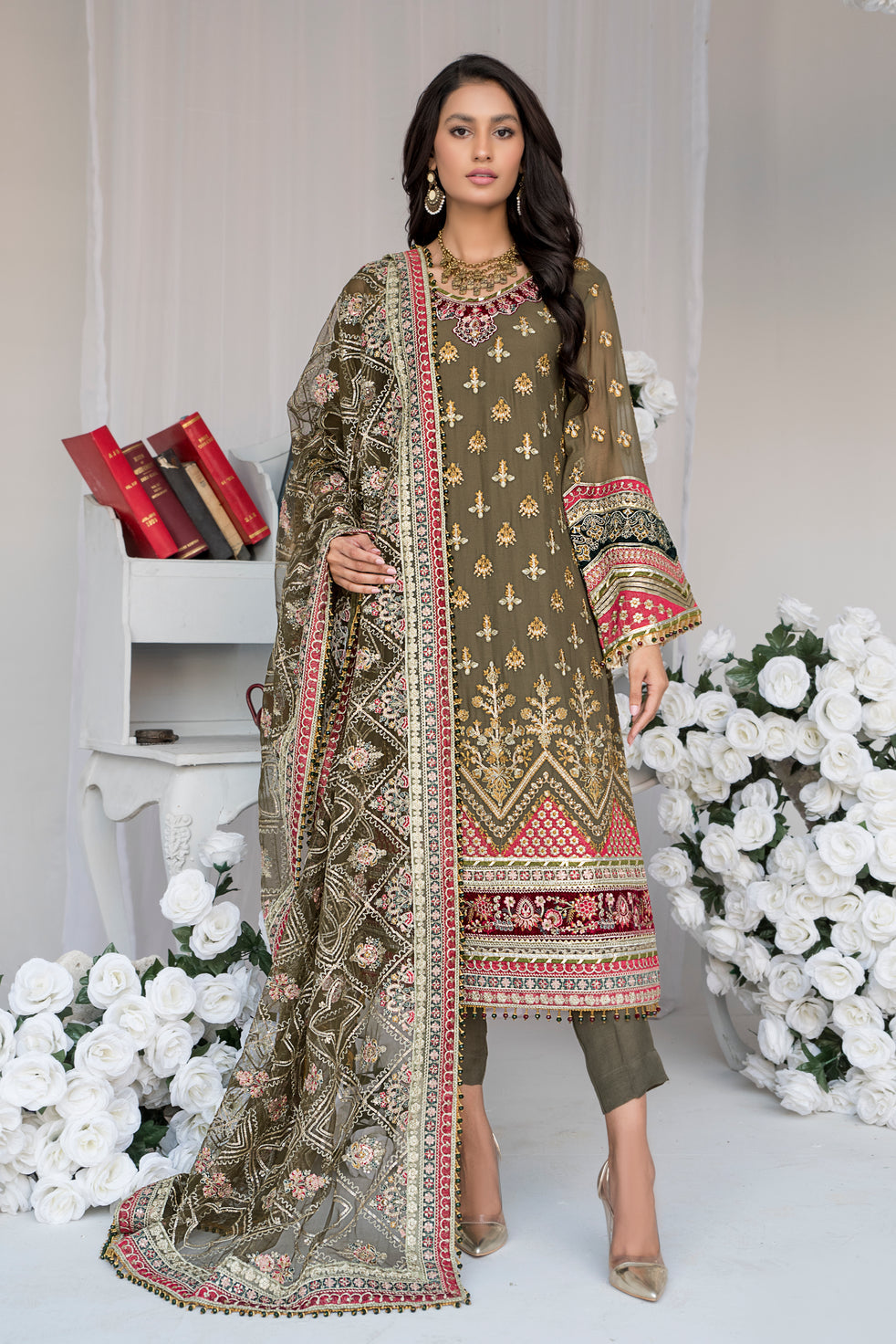 Aleezay Formal Chiffon Dress 08