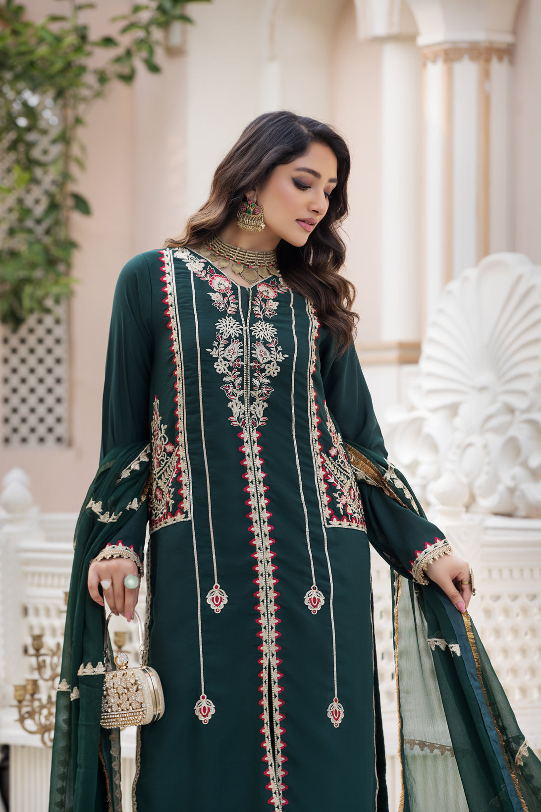 Chiffon Embroidered Formal Dress by Aleezay AZA22