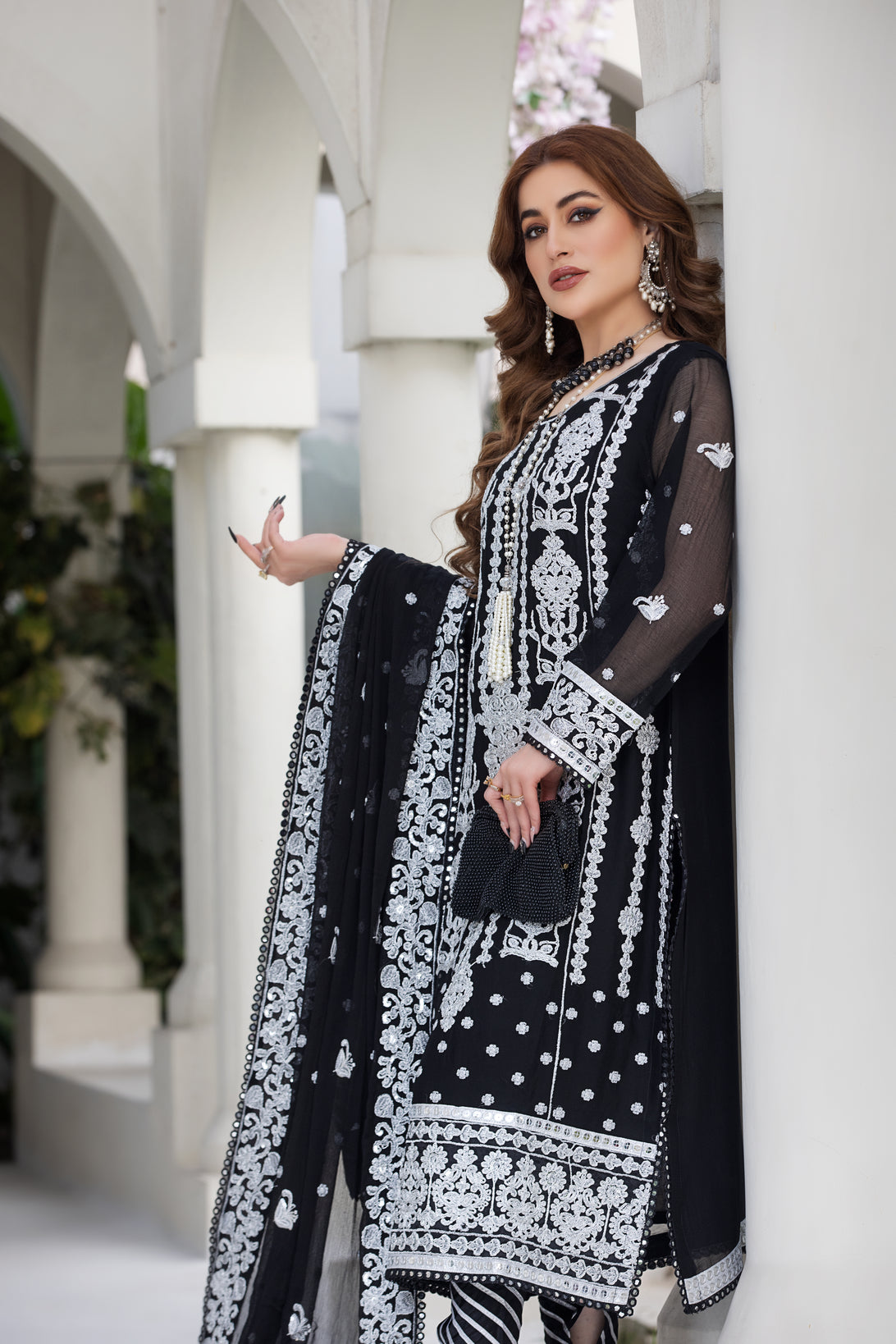 Chiffon Embroidered Formal Dress by Aleezay 24