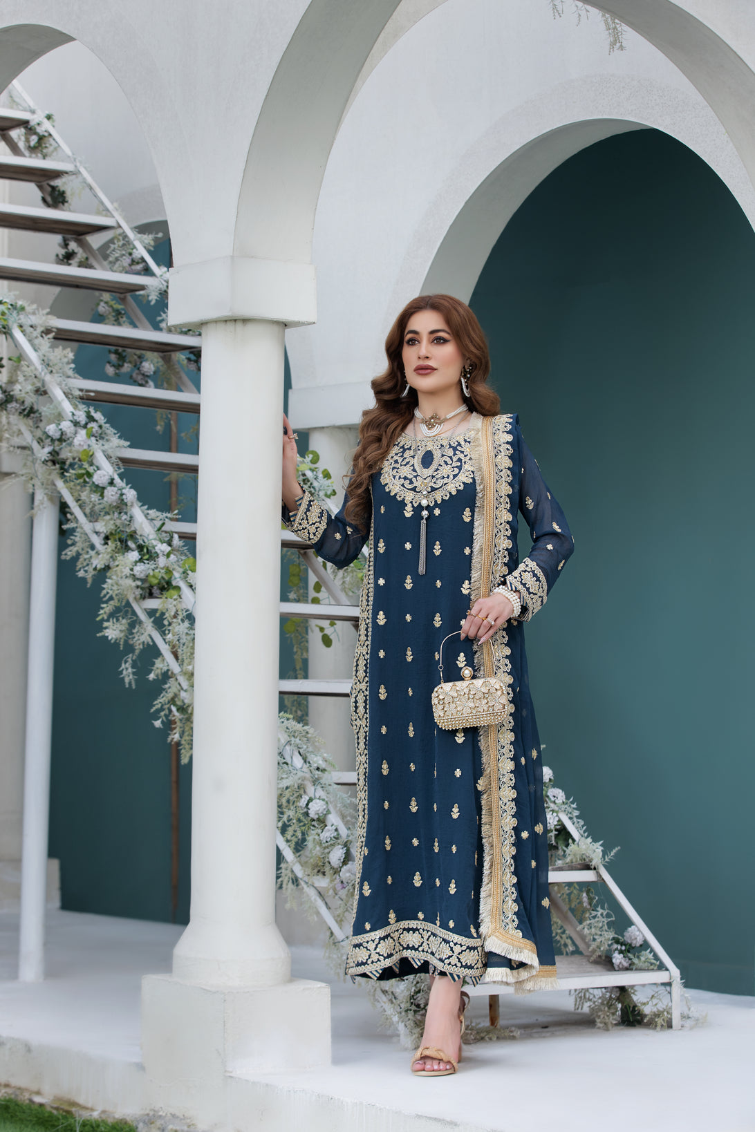 Chiffon Embroidered Formal Dress by Aleezay 25