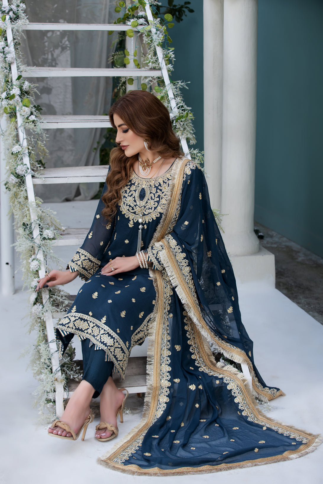 Chiffon Embroidered Formal Dress by Aleezay 25