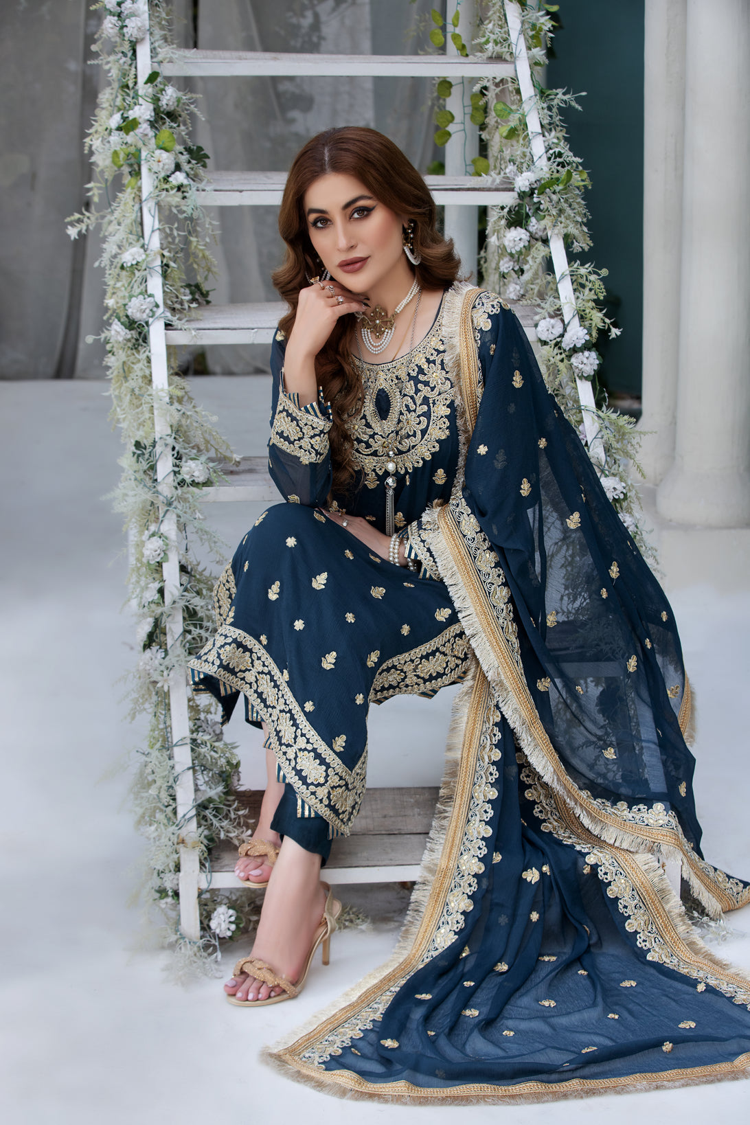 Chiffon Embroidered Formal Dress by Aleezay 25