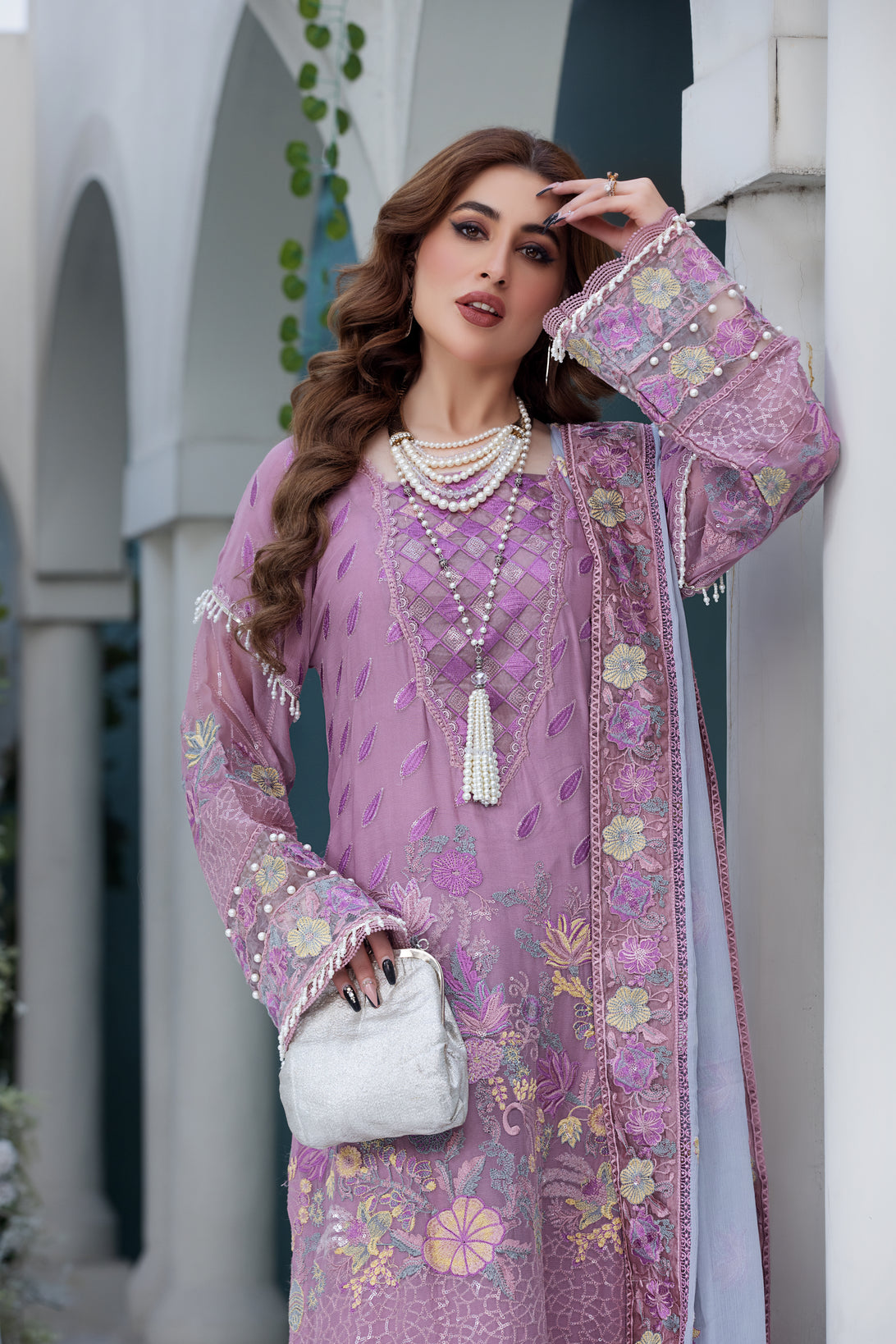Chiffon Embroidered Formal Dress by Aleezay 27