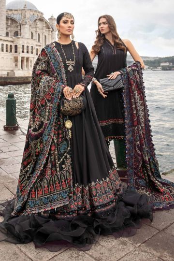 Maria B Winter Linen Collection Black DL-1101