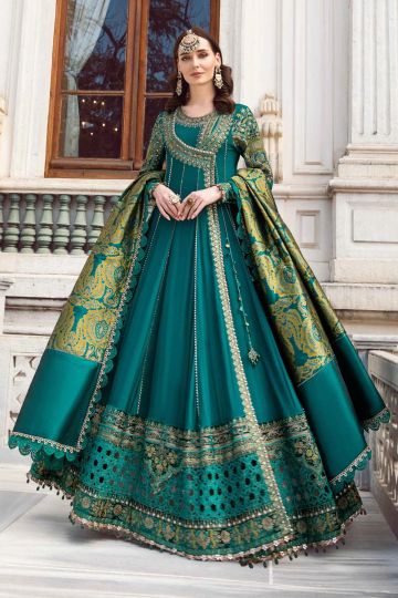 Maria B Winter Linen Collection Emerald Green DL-1107