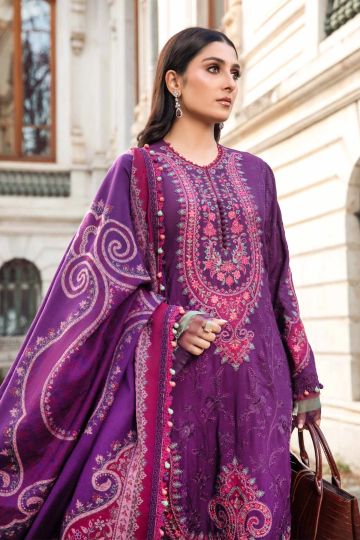 Maria B Winter Linen Collection Purple DL-1108