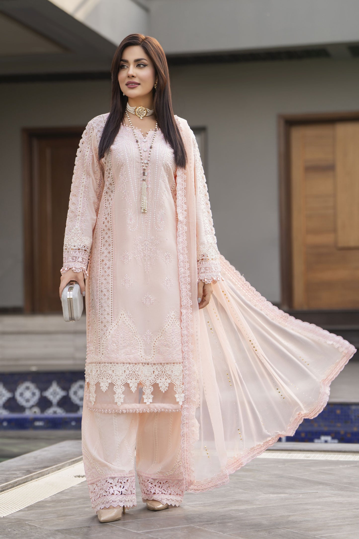 Raabtaa – A Silver Affair | Blush Pink Farshi Shalwar Womenswear SRS02