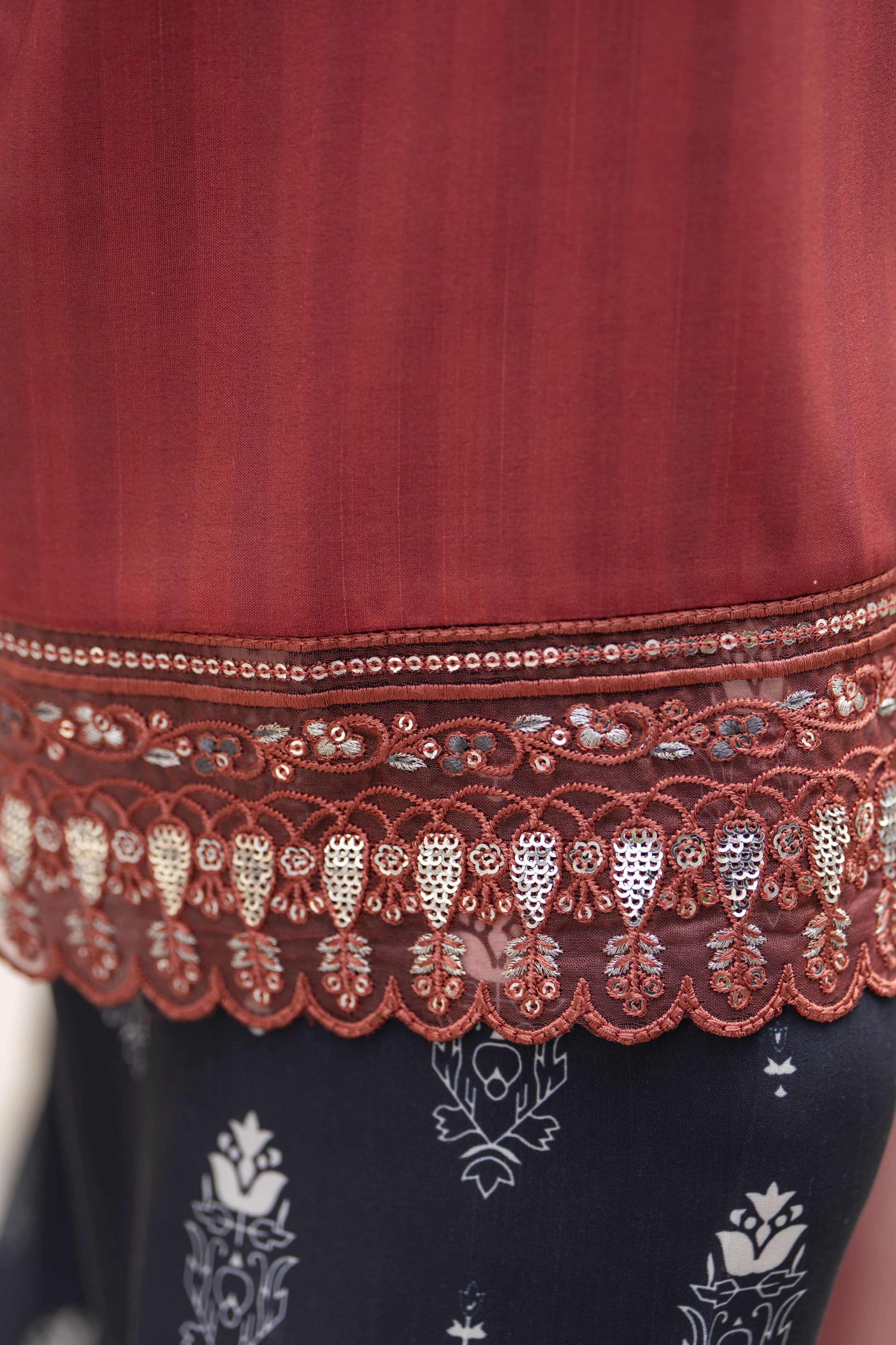 Lush by Aleezay – Dusty Rose Raw Silk 3pc Dress with Silk Dupatta Lush6