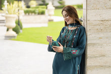 Lush by Aleezay – Teal Raw Silk 3pc Dress with Silk Dupatta Lush2