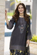 Lush by Aleezay – Charcoal Raw Silk 3pc Short Shirt with Farshi Shalwar Lush7