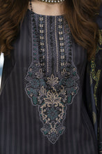 Lush by Aleezay – Charcoal Raw Silk 3pc Short Shirt with Farshi Shalwar Lush7