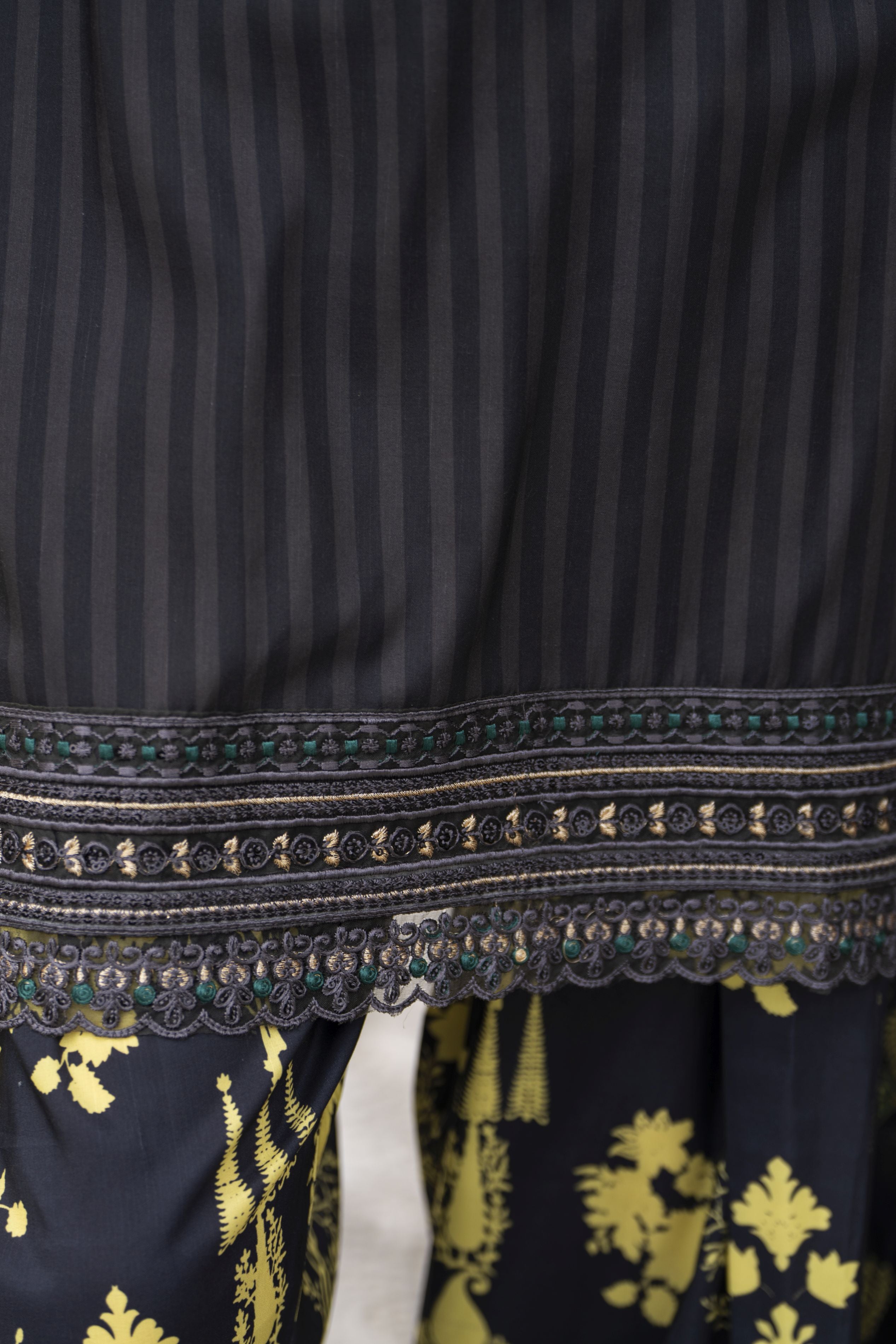 Lush by Aleezay – Charcoal Raw Silk 3pc Short Shirt with Farshi Shalwar Lush7