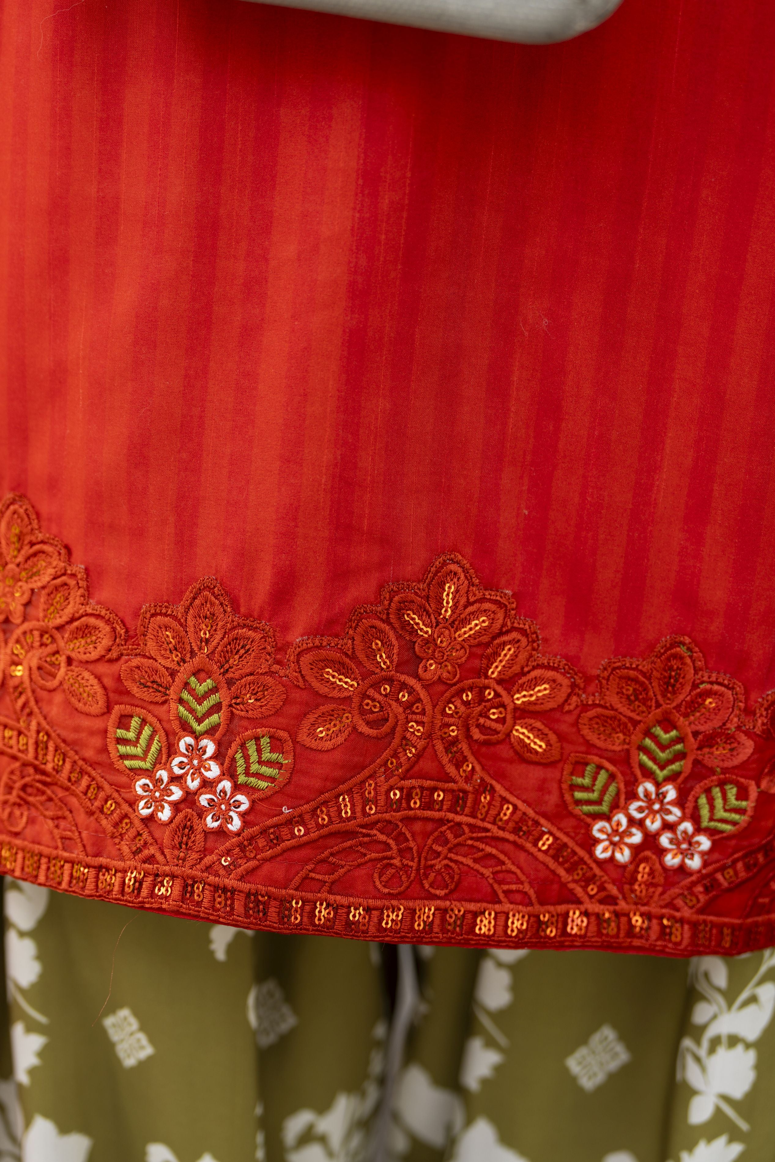 Lush by Aleezay – Orange Raw Silk Dress with Farshi Shalwar Lush1