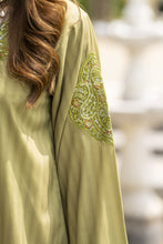 Lush by Aleezay – Olive Raw Silk 3pc Dress with Farshi Shalwar Lush3