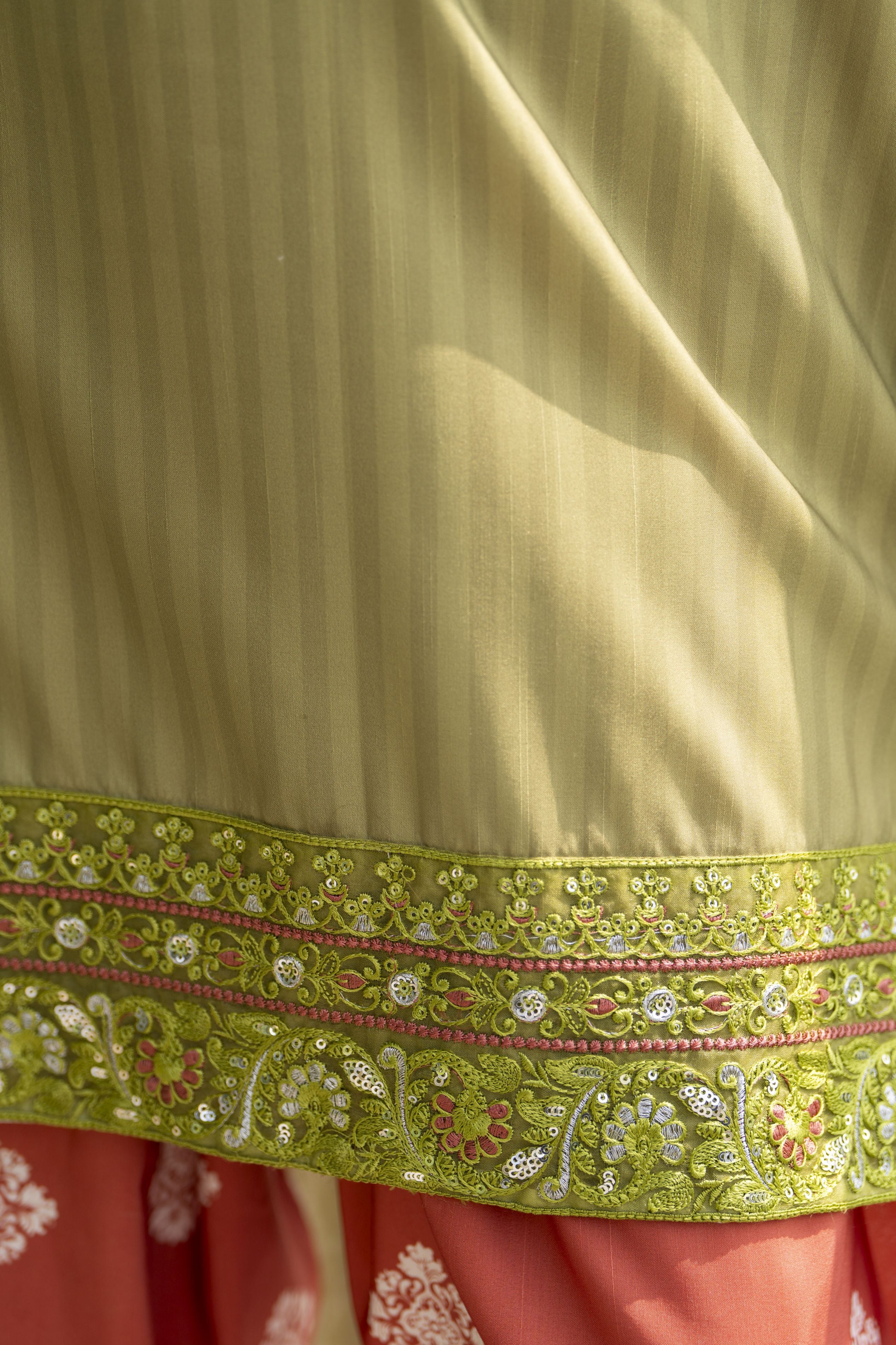 Lush by Aleezay – Olive Raw Silk 3pc Dress with Farshi Shalwar Lush3