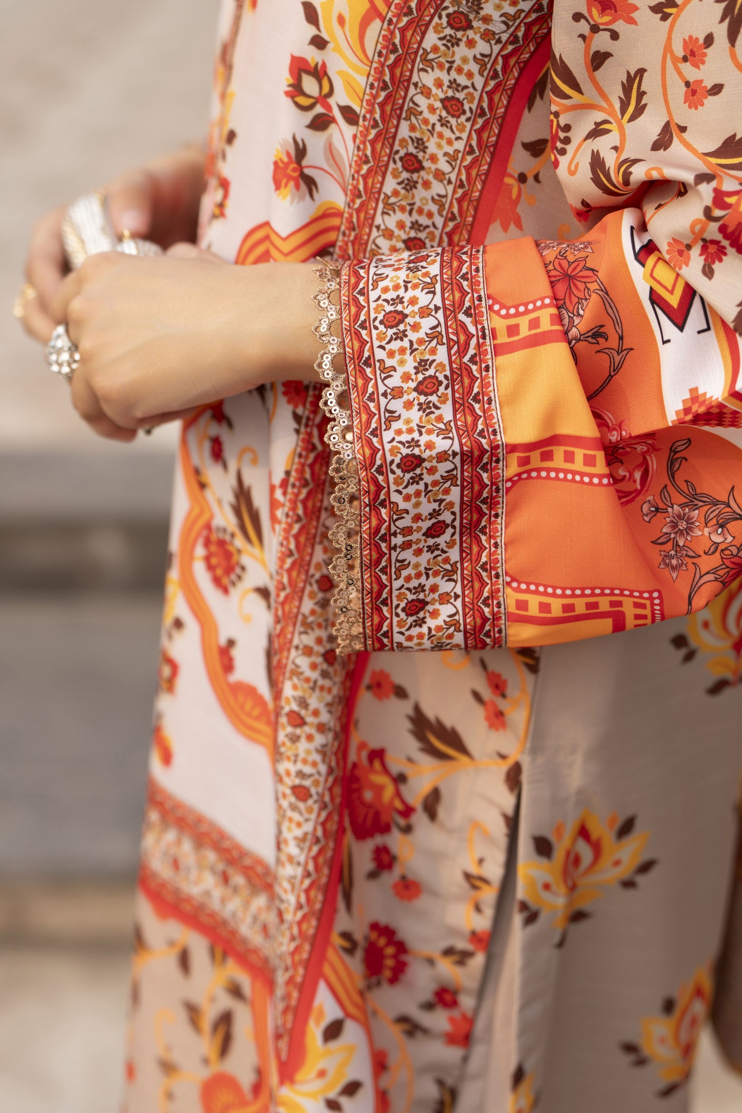 NBH9 Naqsh by Hemline Poly Grip 3PC A-Line Suit with Dupatta