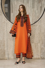 Threaded Grace Silk Karandi by Gul Warun – Fiery Orange Embroidered 3pc Suit TGS4